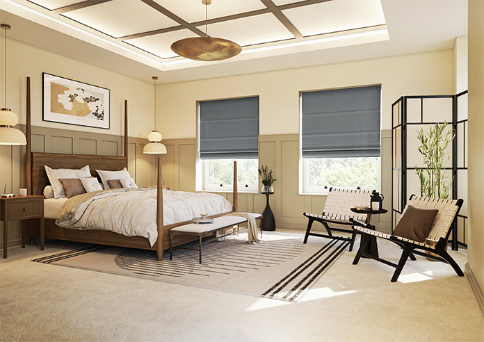 Roslin (Blackout), Dark Grey - Motorised Roman Blind - Image 6